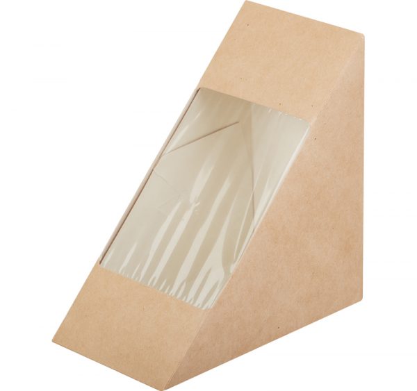 Szendvicses papírdoboz ablakos ECO SANDWICH 70 130х130х70 mm, kraft (50 db/csomag)