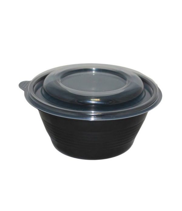 Leveses tányér PP PR-МС 350ml, fekete (90 db/csomag)