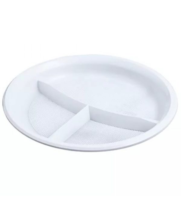 Tányér d=205mm műanyag fehér kiszerelésben 3-részes. SP (100 db/csomag)