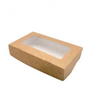 Papirnata posodica z oknom ECO TABOX 1500 ml kraft (50 db/csomag)