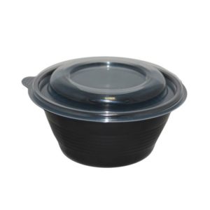 Leveses tányér PP PR-МС 500ml, fekete (100 db/csomag)