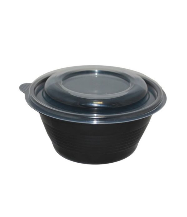 Leveses tányér PP PR-МС 500ml, fekete (90 db/csomag)