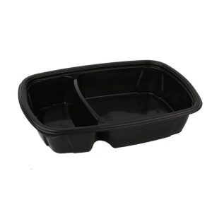 doboz PP SP 230х170х50mm, 600/350ml 2 részes fekete (100 db/csomag)