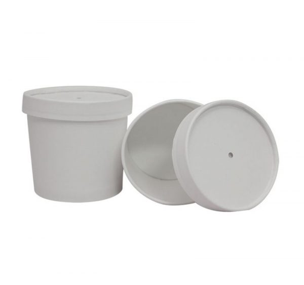 Leveses papírdoboz 345 ml d-95mm, h-82mm kettős fedéllel, fehér (336 db/csomag)