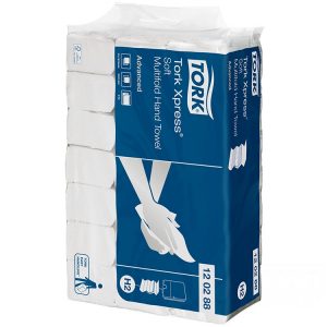 TORK ADVANCED H2 Papírtörölköző Z hajtogatott 2 rétegű 136 l / csomag fehér, szürke dombornyomással (120288)