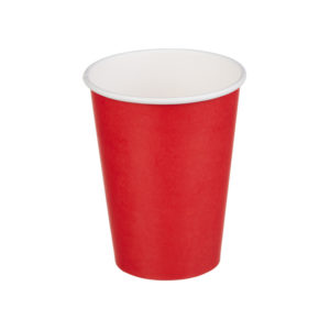 Čaša papirnata jednoslojna 300 (364) ml crvena