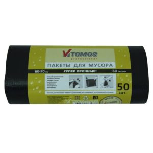 ToMoS szemetes zsák 60 l HDPE fekete (50 db/csomag)