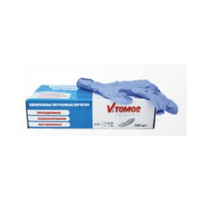 ToMoS nitril kesztyű púdermentes, kék, L, 100 db/csomag