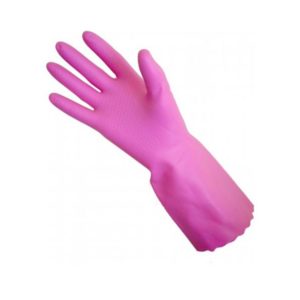 ToMoS vinil (PVC) háztartási kesztyű, rózsaszínű, M