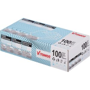 ToMoS nitril kesztyű púdermentes, kék, S, 100 db/csomag