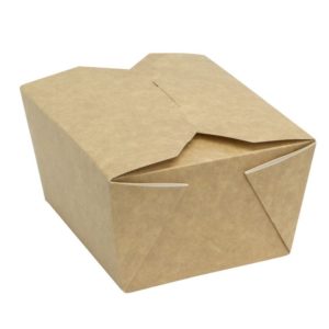 Fold Box papír konténer, kraft 950 ml 170х135х50 mm  (400 db/csomag)