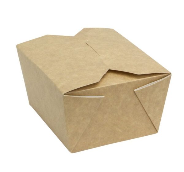 Fold Box papír konténer, kraft 950 ml 170х135х50 mm  (400 db/csomag)