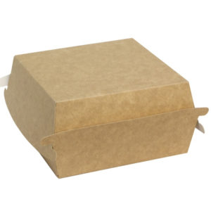 Hamburgeres doboz Combi Box, kraft 120x120x70 mm (50 db/csomag)