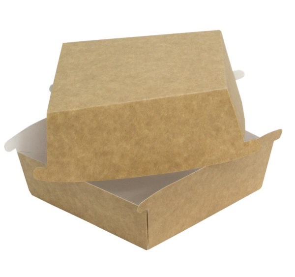 Hamburgeres doboz Combi Box, kraft 120x120x70 mm (50 db/csomag)