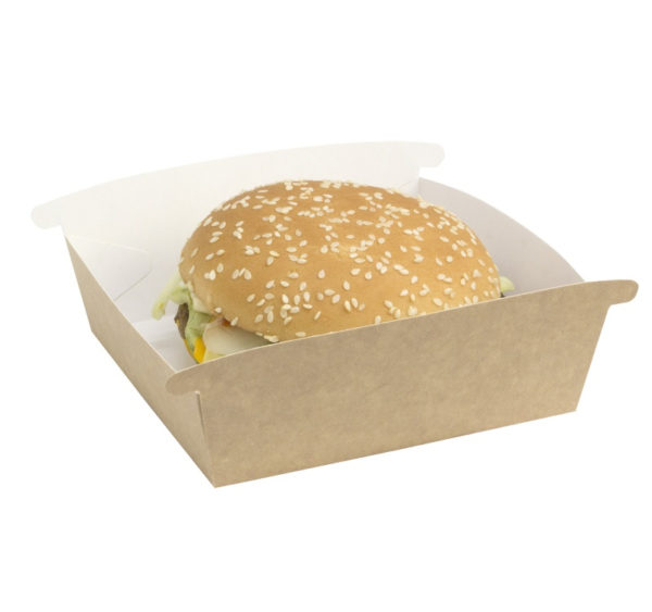 Hamburgeres doboz Combi Box, kraft 120x120x70 mm (50 db/csomag)