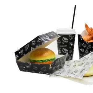 Hamburgeres doboz Complement Black 120х120х70 mm (300 db/csomag)